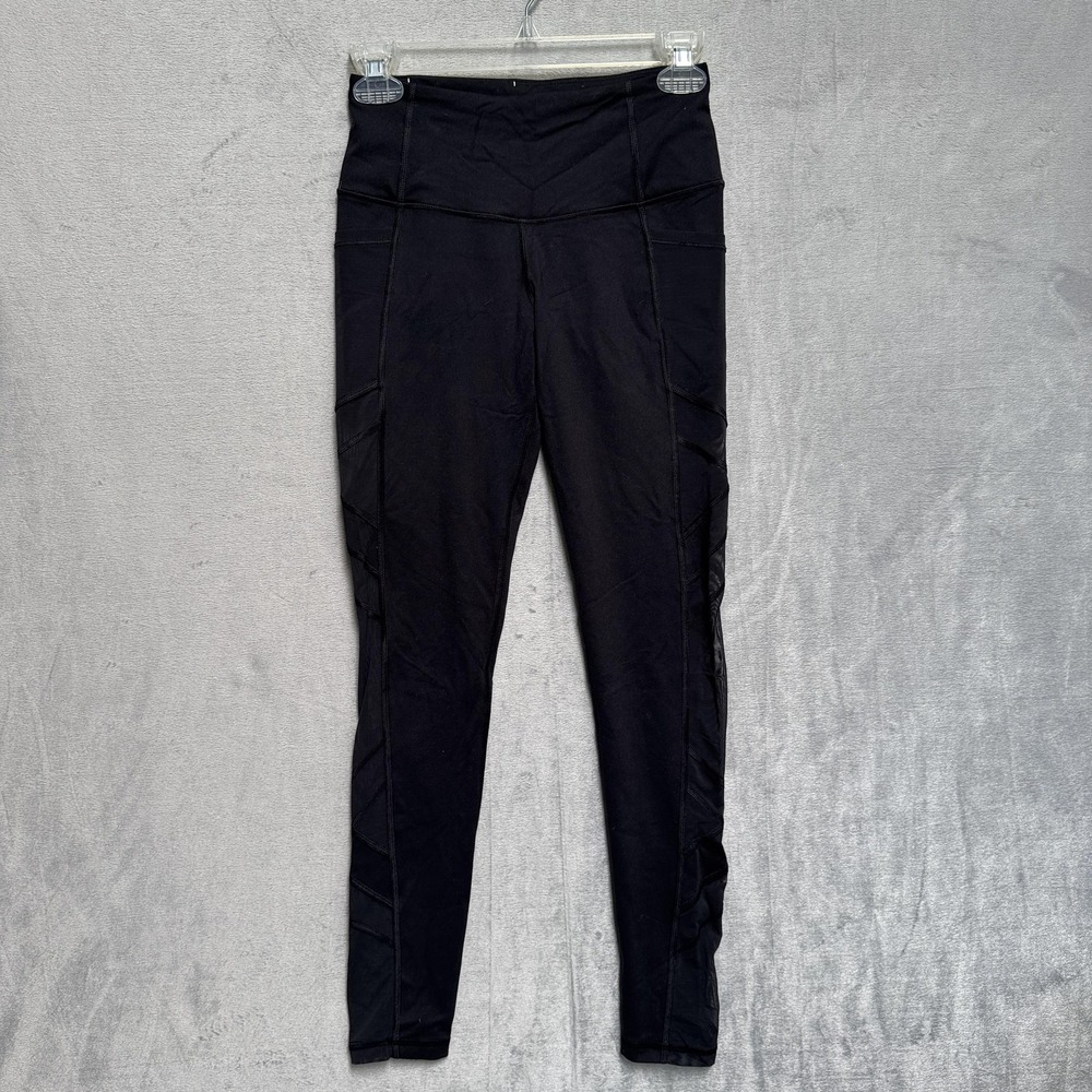 Victoria Sport Leggings Womens Small Black Mesh Side Pocket High‎ Rise Ankle